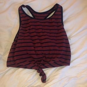 Striped cropped tank top